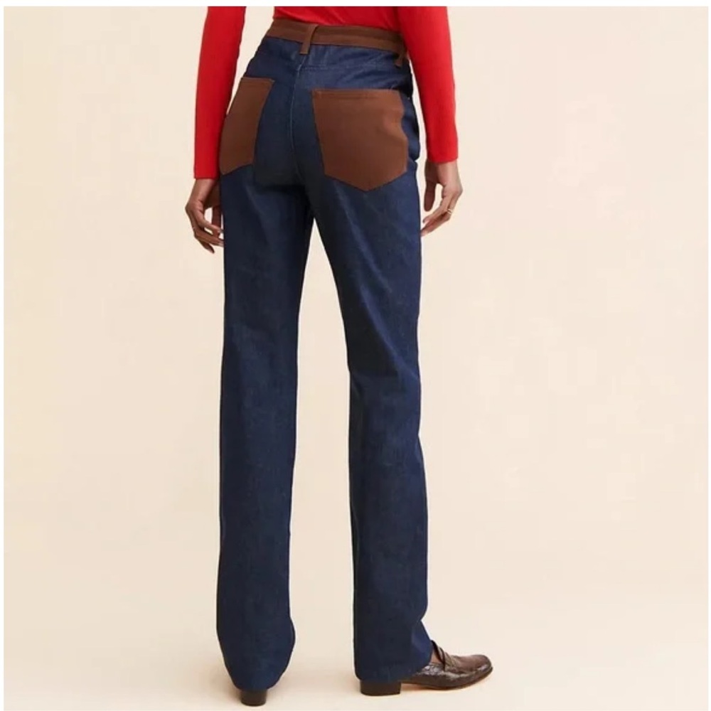 WeWoreWhat Denim with Brown Accents